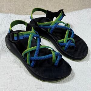 Chaco Women's Green/Blue 8 ZX2 Yampa River Pattern Sport Sandals Outdoor Travel